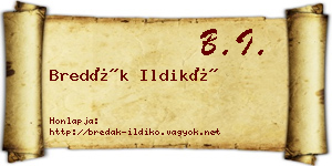 Bredák Ildikó névjegykártya
