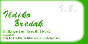 ildiko bredak business card