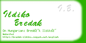 ildiko bredak business card